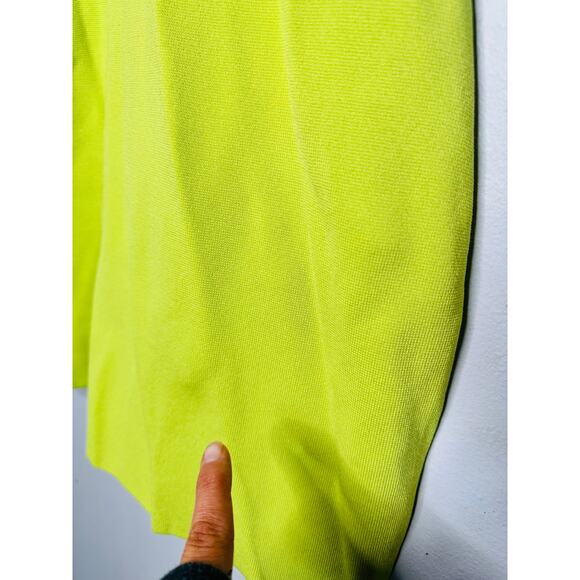 ESTEBAN CORTAZAR Neon Yellow Bodycon Silhouette Cutout Mini Dress Size Medium - Picture 7 of 14